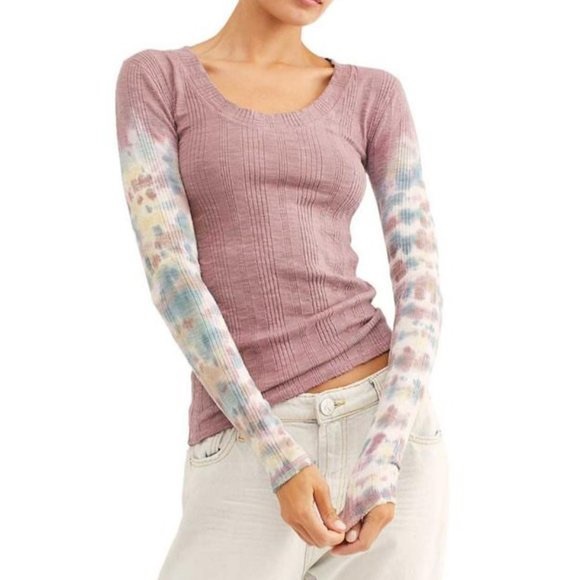 NWT Free People Big Sur Tie Dye Long Sleeve - Picture 2 of 10